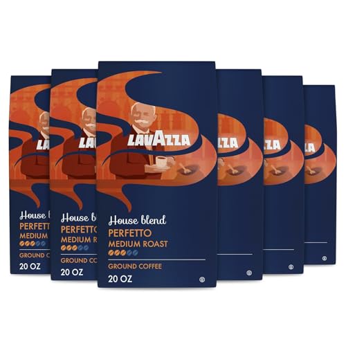 Lavazza Perfetto Ground Coffee, Medium Roast, 100% Arabica, 20oz (Pack of 6)