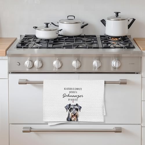 Funny Schnauzer Kitchen Towel - 16x24 Inch Microfiber Gift for Dog Moms