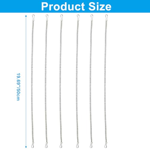 6 Pcs 20-Inch Stained Glass Window Hanging Chains with Hooks