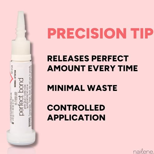 Nailene Perfect Bond Pink Nail Glue - 2 Pack Strong Adhesive for Press On Nails