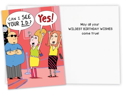Funny Birthday Card for Women with Age Joke & Free Postcard