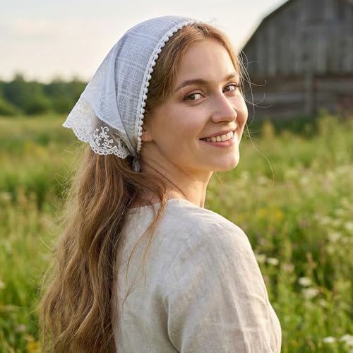 Dopenspi 3-Piece Boho Lace Triangle Head Scarf Hair Bandana