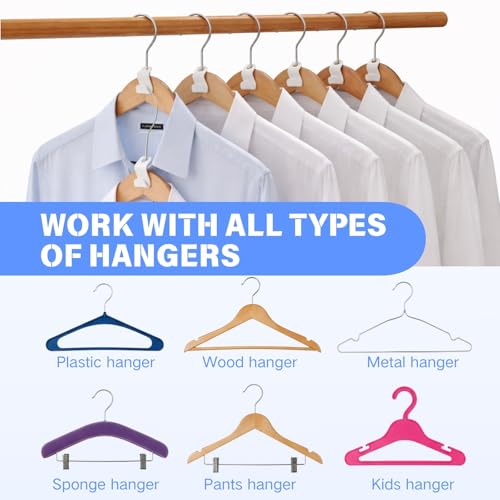 100 Heavy Duty Hanger Connector Hooks - Space-Saving Closet Organizers
