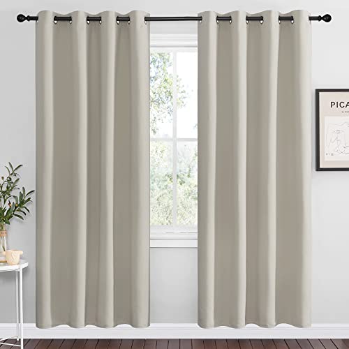 NICETOWN Natural Blackout Curtains 55" x 78" - 2 Panels