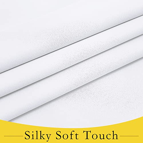 NICETOWN Tie Up Door Curtain - 46x63 Inch White Blackout Window Shade