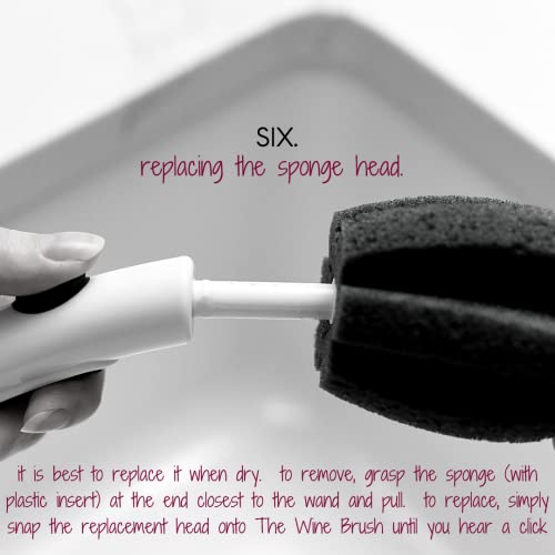 Replacement Sponge Heads for Wine Glass Cleaning Brush - 2 Pack