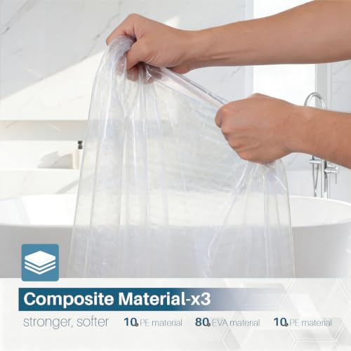 HOUSEWELL 3D Water Cube Sheer Shower Curtain Liner 72x72 - Heavy-Duty Waterproof with Magnets & Hooks