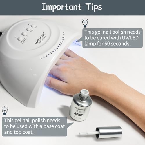 Jodsone 15ml White Gel Nail Polish Soak Off LED Long Lasting