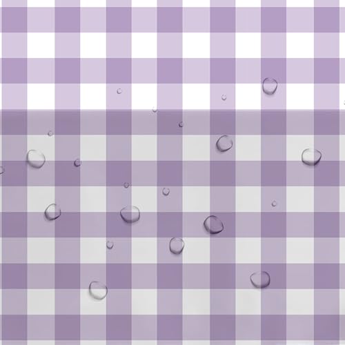 Light Purple Gingham Tablecloth Set - 3 Pack, 55 x 86 in