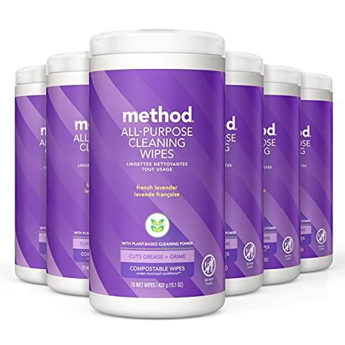 Method All-Purpose Cleaning Wipes, French Lavender, 70 Count (Pack of 6)