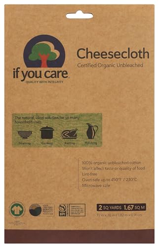 If You Care Unbleached Cheesecloth - 100% Cotton, 2 Square Yards (1 Pack)
