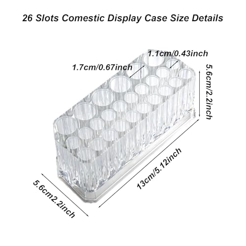 Clear Acrylic Lipstick Organizer with 26 Slots - Durable Makeup Storage