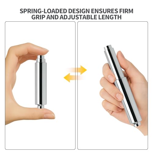 2PCS Adjustable Toilet Paper Holder Spring Rod - Durable Plastic Replacement Roller