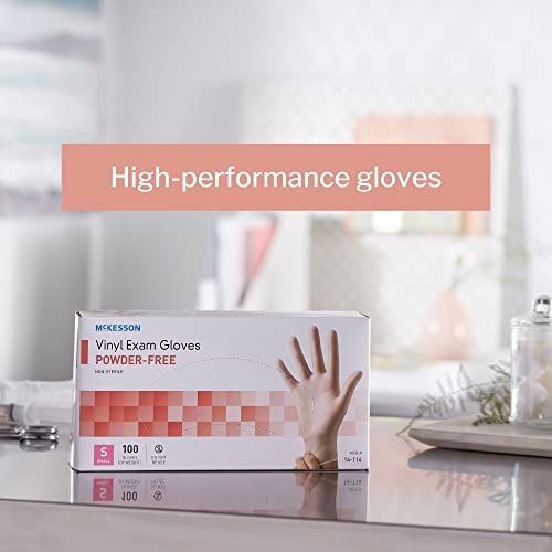 McKesson Vinyl Exam Gloves - Non-Sterile, Powder-Free, Small, 100 Count