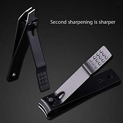 Azbvek Professional Multifunction Nail Clipper Set in Black Stainless Steel with Leather Case