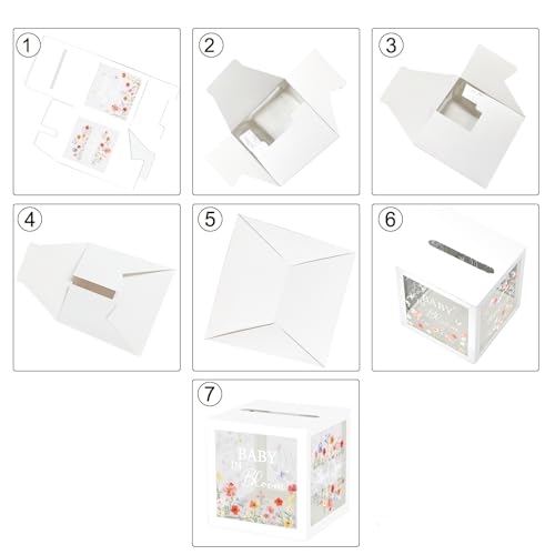 QISOLIY Clear Wildflower Diaper Raffle Tickets & Box Set