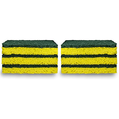 Amazon Basics Heavy Duty Scrub Sponges, Dual-Sided Kitchen Scourers, 36-Pack