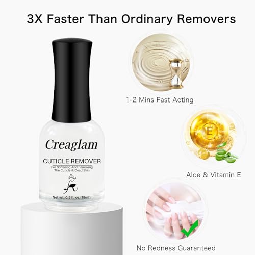 Creaglam Cuticle Remover Liquid - Instant Softener & Repair, 0.5 Fl Oz