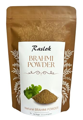 Raslok Pure Brahmi Powder for Hair Growth & Scalp Care - 3.52 oz