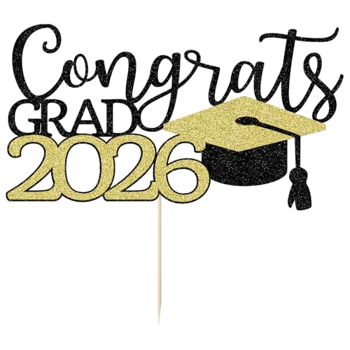 2026 Graduation Cake Topper - Congrats Grad Decor for Parties