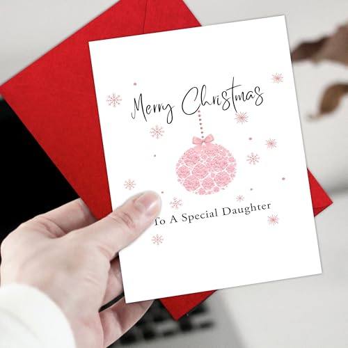 Merry Christmas Greeting Card Watercolor Xmas Tree Forest with Envelope