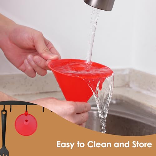 4-Piece Plastic Kitchen Funnel Set with Cleaning Brush - Food Grade Durable Funnels for Cooking & Lab Use