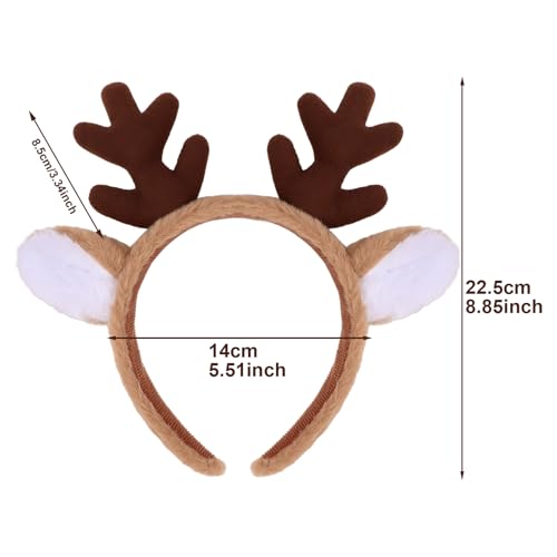 CURASA Reindeer Antler Headband with Bell for Christmas Costumes