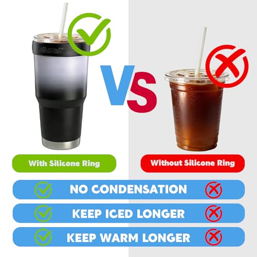 30oz Silicone Tumbler Ring Sleeve for YETI/RTIC - Black