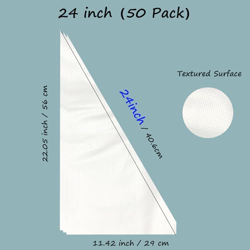 HOMIOVE Extra Large 24-Inch Disposable Piping Bags - 50 Pack Heavy-Duty Cake Decorating Bags
