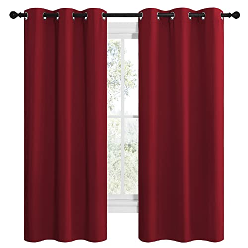 NICETOWN Burgundy Red Blackout Curtains 42"W x 68"L - 2 Panels