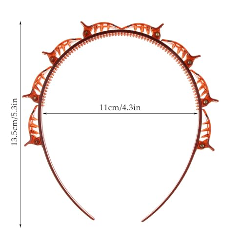 2PCS Double Layer Braid Headbands with Clips for Women Hair Styling