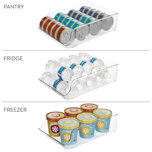 iDesign Clear Plastic Water Bottle Organizer 2-Pack for Fridge