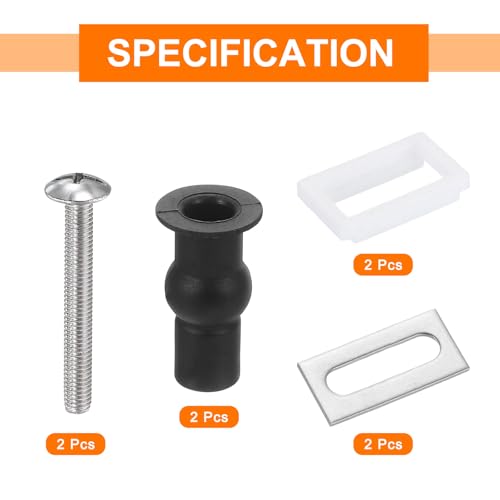 uxcell 2Pcs Toilet Seat Cover Hinges - Stainless Steel & Plastic, 40mm