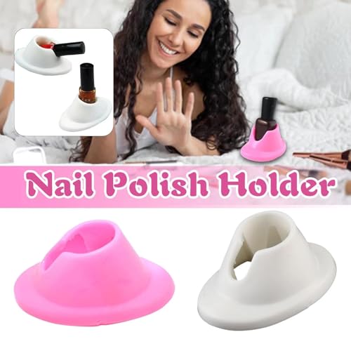2 Pcs Silicone Nail Polish Bottle Holder - Anti-Spill Manicure Stand
