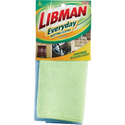 Libman Everyday Microfiber Dusting Cloths - 2 Pack, 11.8 x 11.8 Inch