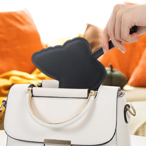 Butterfly Shaped Hand Held Mirror - Black Travel Vanity Makeup Mirror