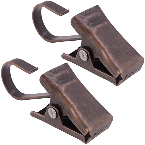 BIHRTC 50 Pack Copper Curtain Clips with Hooks - Durable Stainless Steel