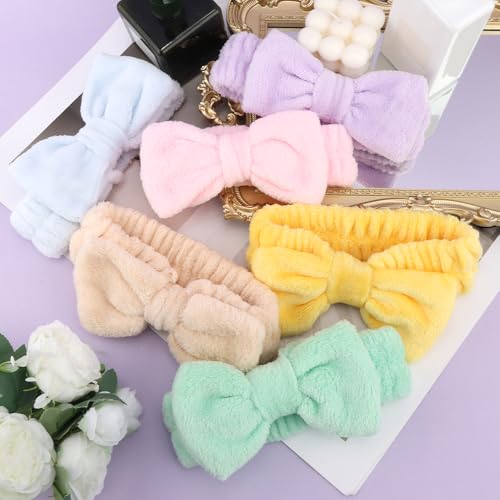AOPRIE SPA Headbands & Wrist Towel Wraps for Washing Face 6 Pack