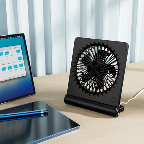 JOSTRY 6.8" USB Desk Fan - Ultra Quiet 3-Speed Personal Fan, Dark Black