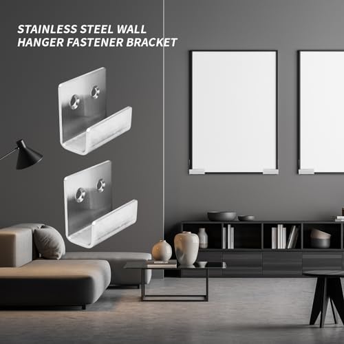 Stainless Steel Wall Hanger Bracket for Ceramic Tile - 16mm Inner Width (Pack of 6)