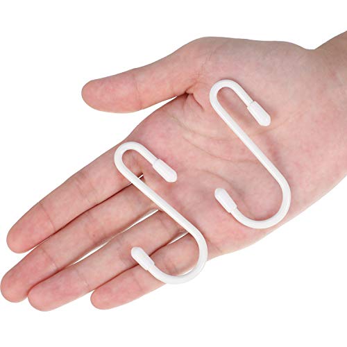 Hotop 2.4 Inch Heavy Duty S Hooks - 36 Piece White Metal Hanging Utility Set