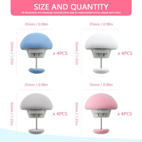 16Pcs Duvet Clips Bedding Holders - Mushroom Fasteners in 4 Colors
