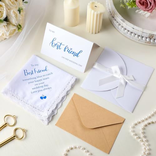 Mindsoft 4-Piece Something Blue Bride Gift Set with Wedding Handkerchief