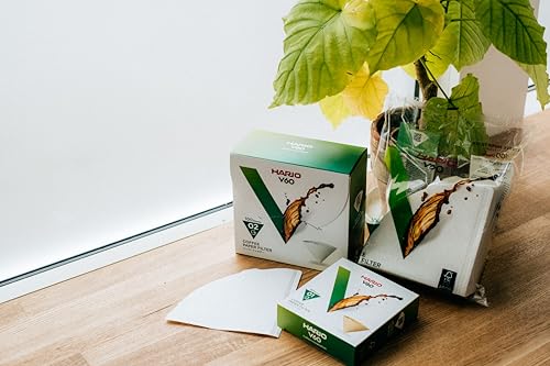 Hario V60 Paper Coffee Filters, Size 01, White, 100 Count Box