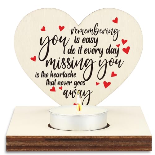 Heart Shaped Wooden Tealight Candle Holder with Angel Wings