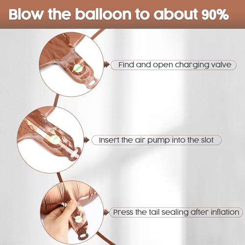 3 Brown Birthday Number Balloon - 40 Inch Foil Party Decoration