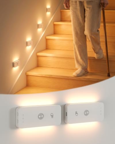 Yiliaw Rechargeable Motion Sensor Stair Lights - 2 Pack with Adjustable Brightness & 3 Color Temps