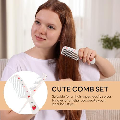 EMYVSVO 4-Piece Kids Hair Comb Set - Fine-Tooth Plastic Styling Brushes