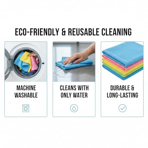 Microfiber Cleaning Cloths 12-Pack | Ultra Absorbent & Lint-Free