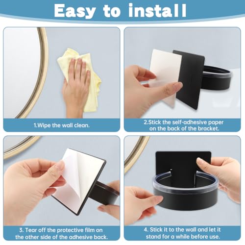 Wall Mounted Hair Dryer Holder - Self-Adhesive Stainless Steel Organizer